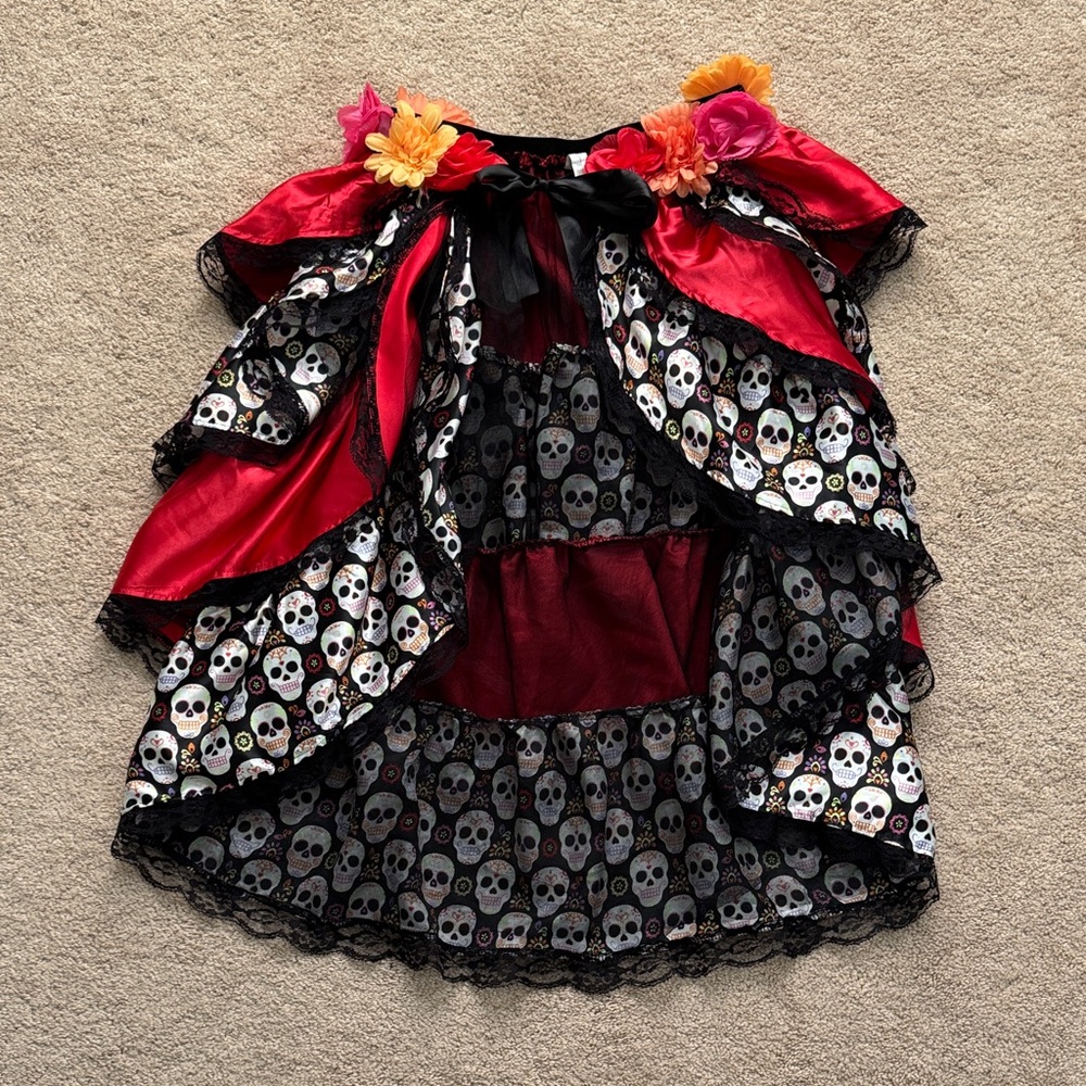 Women's Skull Patterned Halloween Cape